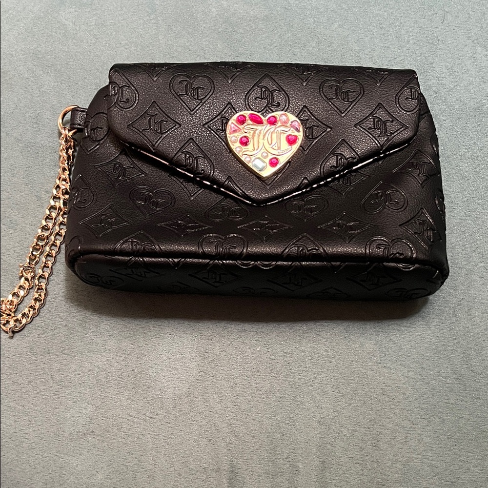 Juicy Couture Black  Clutch with Heart Accent